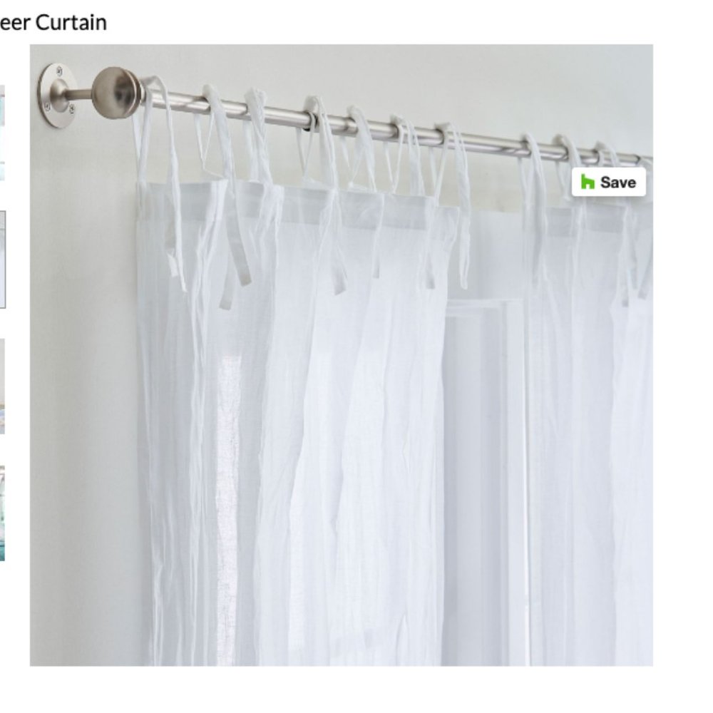 Pottery Barn Canopy Bed White Twisted Sheer Drapes 40" x 84"